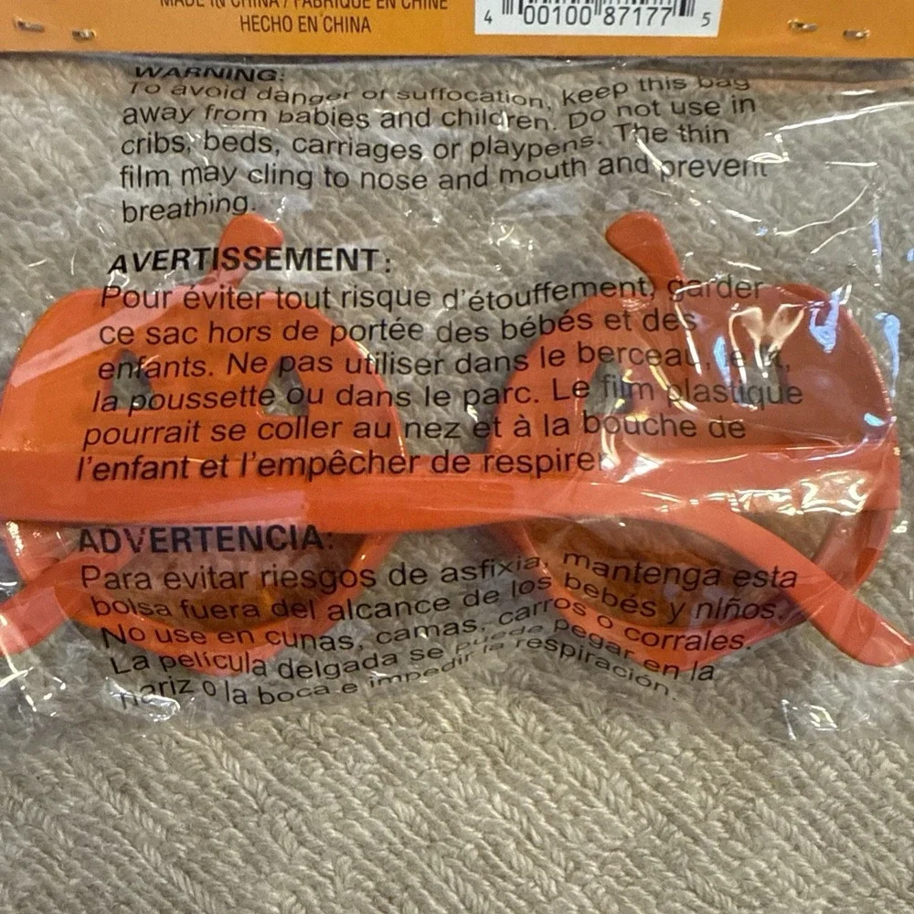 Pumpkin Party Eye Glasses for Dress Up Halloween Party NEW Package Kids/Junior